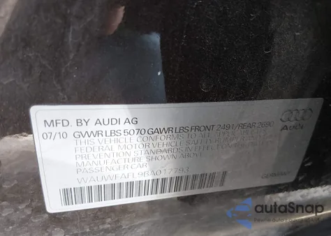 2011 Audi A4 2.0T Premium z USA, uszkodzony, nr VIN WAUWFAFL9BA017793